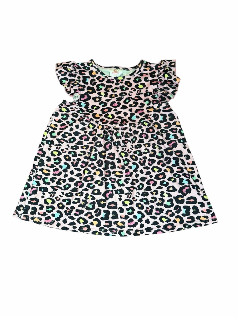 Girls' Multicolor Leopard Print Casual Dress